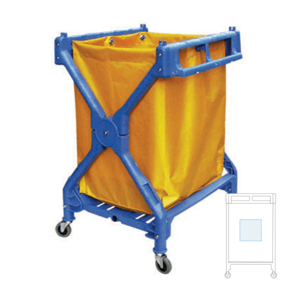 Plastic Blue Laundry Folding Cart
